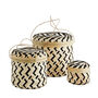 Set Of Three Bamboo Baskets With Lid, thumbnail 1 of 2