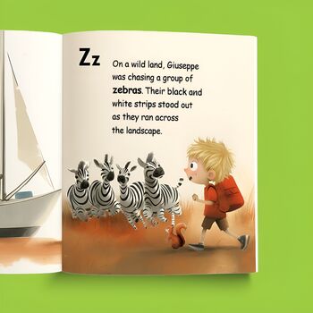 Personalised Alphabet Trip Abc Book Gift For Kids, 2 of 9