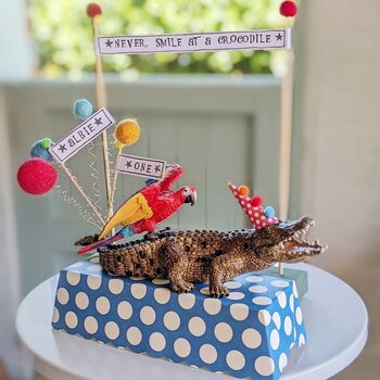 Personalised Crocodile Party Animal Cake Topper Set, 3 of 5