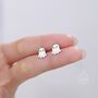 Sterling Silver Super Cute Little Ghost Stud Earrings, thumbnail 5 of 12