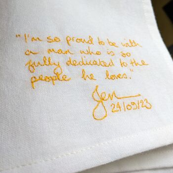 Personalised Wedding Gift Handkerchief With Handwritten Message, 3 of 7