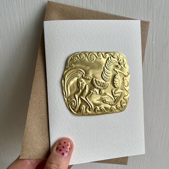Handmade Gold Foil Lunar New Year Of Horse Card, 3 of 3