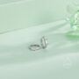 Sterling Silver Minimalist Single Baguette Cut Cz Huggie Hoop, thumbnail 3 of 12
