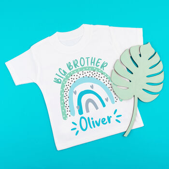 Personalised Rainbow Big Sister Brother Top / T Shirt, 4 of 10