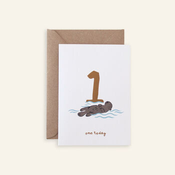 One Today Otter First Birthday Card, 2 of 5