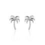 Sterling Silver Palm Tree Stud Earrings, thumbnail 3 of 5