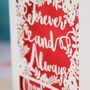Personalised Papercut 'Forever And Always' Wedding Card, thumbnail 2 of 8