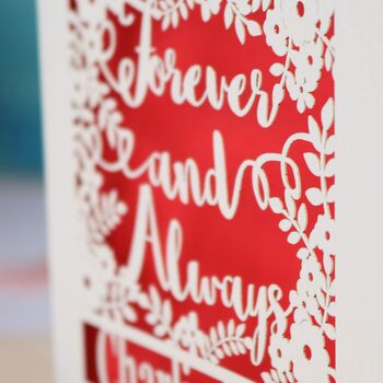 Personalised Papercut 'Forever And Always' Wedding Card, 2 of 8