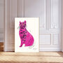 Pink Andy Warhol Cat Art Print, thumbnail 1 of 3