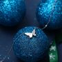 Butterfly Pendant Necklace In Sterling Silver, thumbnail 7 of 11