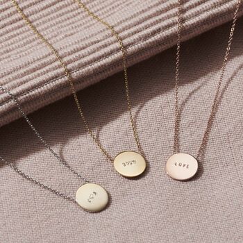 Personalised 9ct Gold Message Disc Necklace, 2 of 7