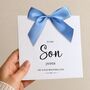 To My Son On Your Wedding Day Card, Luxury Bow Wedding Couple Card, thumbnail 1 of 5