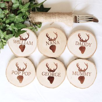 Personalised Christmas Stag Name Place Setting, 4 of 4