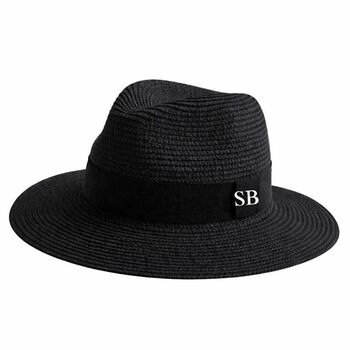 Personalised Summer Fedora Sun Straw Hat, 5 of 9