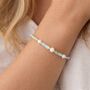 40th Birthday Sterling Silver Four Pearl And Amazonite Bead Bracelet, thumbnail 3 of 5