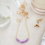 Gold Tone Purple Chalcedony Pendant Necklace, thumbnail 2 of 5