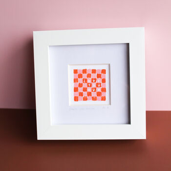 Love You Mum Checkerboard Mini Art Print, 5 of 11