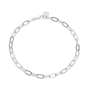 Sterling Silver Chunky Oval Link Charm Collector Bracelet, 2 of 6