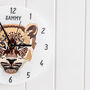 Personalised Leopard Face Bedroom Wall Clock, thumbnail 2 of 4