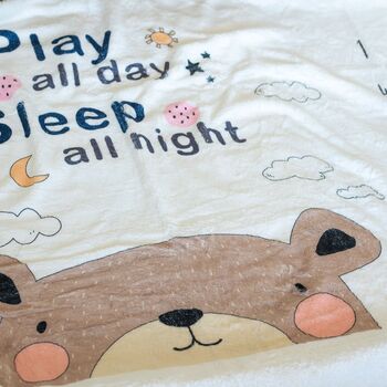 'Play All Day' Baby Milestone Cotton Blanket, 6 of 12