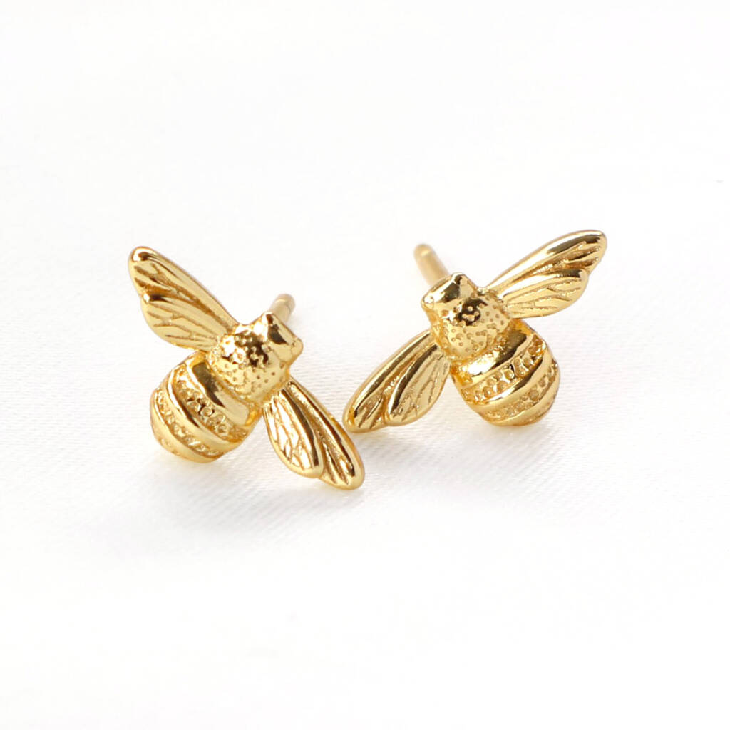 Queen Bumble Bee Stud Earrings 18k Gold By Rani & Co ...