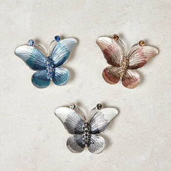 Butterfly Silhouette Scarf And Butterfly Brooch Set, 4 of 7