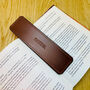 Personalised Hand Stamped Brown Leather Bookmark, thumbnail 1 of 9