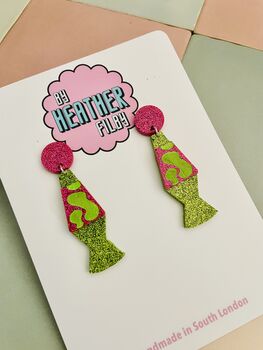 Lava Lamp Glitter Resin Earrings, 4 of 4