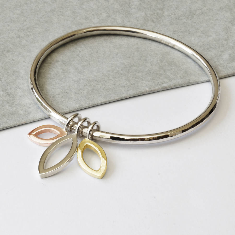 Personalised Geometric Leaf Bangle By SALLYANNE LOWE ...