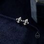Sterling Silver Fleur De Lis Flower Stud Earrings, thumbnail 6 of 10