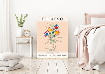 Picasso Boquet Of Peace Flower Art Print, 2 of 3