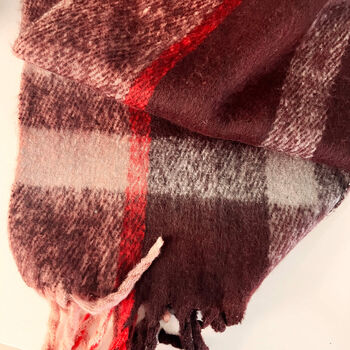 Personalised Chunky Knit Check Blanket Scarf, 3 of 11