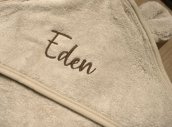 Personalised Hooded Towel In Natural Beige, 7 of 7