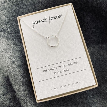 Silver Circle Necklace. Friends Forever, 4 of 5
