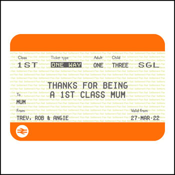 Personalised Train Ticket Card For Mum, 3 of 3