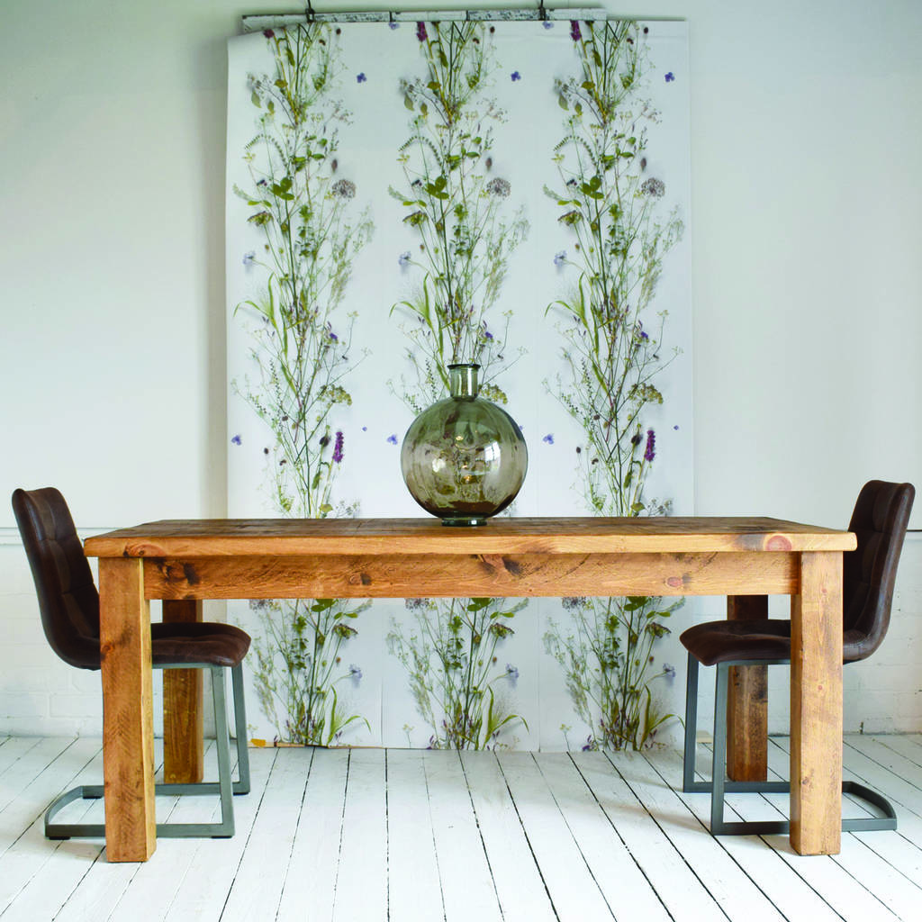 Solid Wood Dining Table By H&F | notonthehighstreet.com