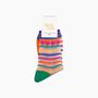 Hearts Rainbow Stripes Combed Cotton Sheer Pop Socks, thumbnail 4 of 4