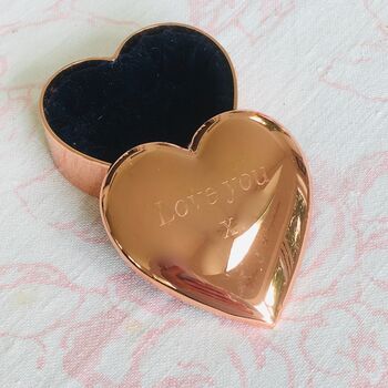 'Love You' Rose Gold Plated Engraved Trinket Pot, 2 of 4