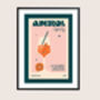 Retro Aperol Spritz Cocktail Print, thumbnail 4 of 5