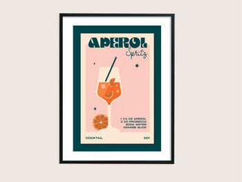 Retro Aperol Spritz Cocktail Print, 4 of 5