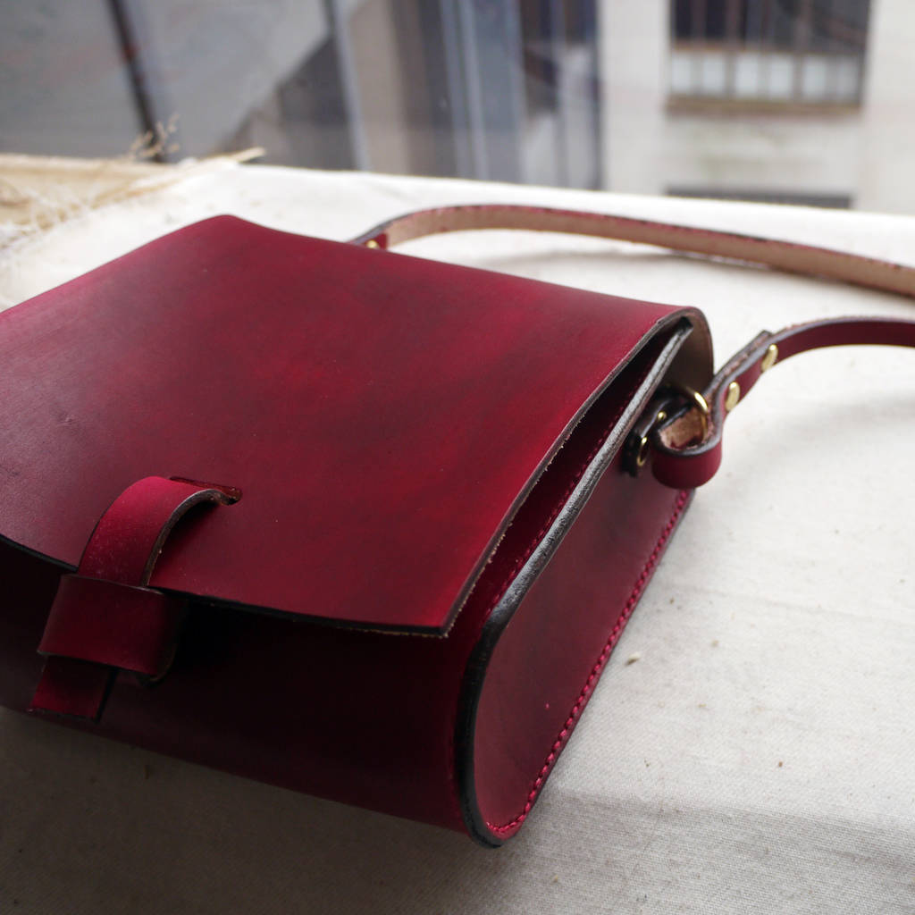 handmade leather mini satchel by tori lo designs | notonthehighstreet.com