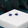 Sterling Silver Sapphire Blue Marquise Stud Earrings, thumbnail 3 of 12