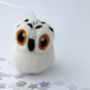 Felted Owl Christmas Decoration Snowy Owl Or Barn Owl, thumbnail 4 of 10