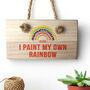 Personalised Rainbow Wooden Hanging Sign, thumbnail 1 of 2