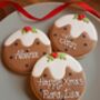 Four Personalised Large Christmas Pud Cookies, thumbnail 2 of 2