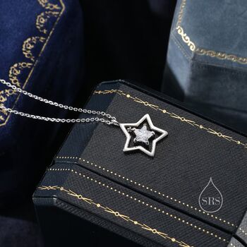 Cz Star Pendant Necklace In Sterling Silver, 5 of 11