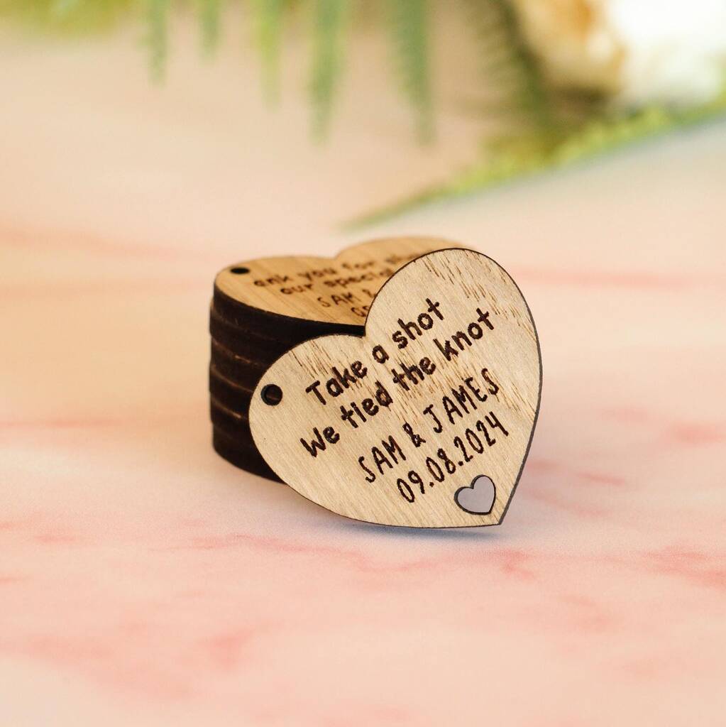 Take A Shot We Tied The Knot Personalised Wedding Tags, 1 of 4