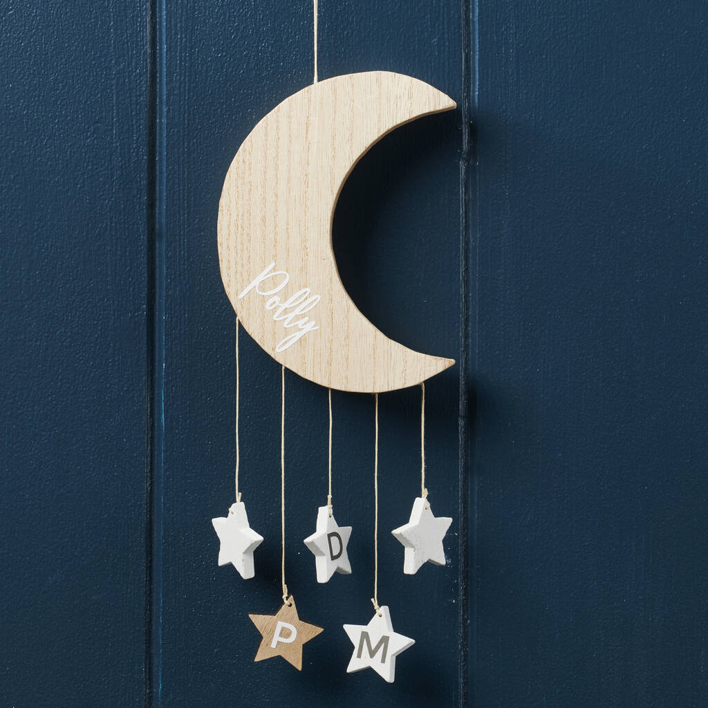 Personalised Moon And Stars Family Wall Hanging, 1 of 4