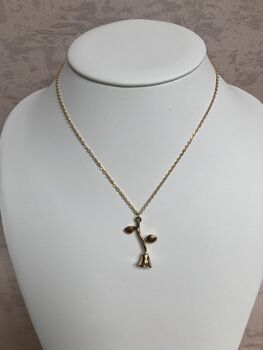 Gold Classic Rose Pendant Necklace, 3 of 4