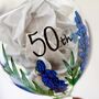 50th Birthday Painted Gin Glass With Floral Design, thumbnail 4 of 9
